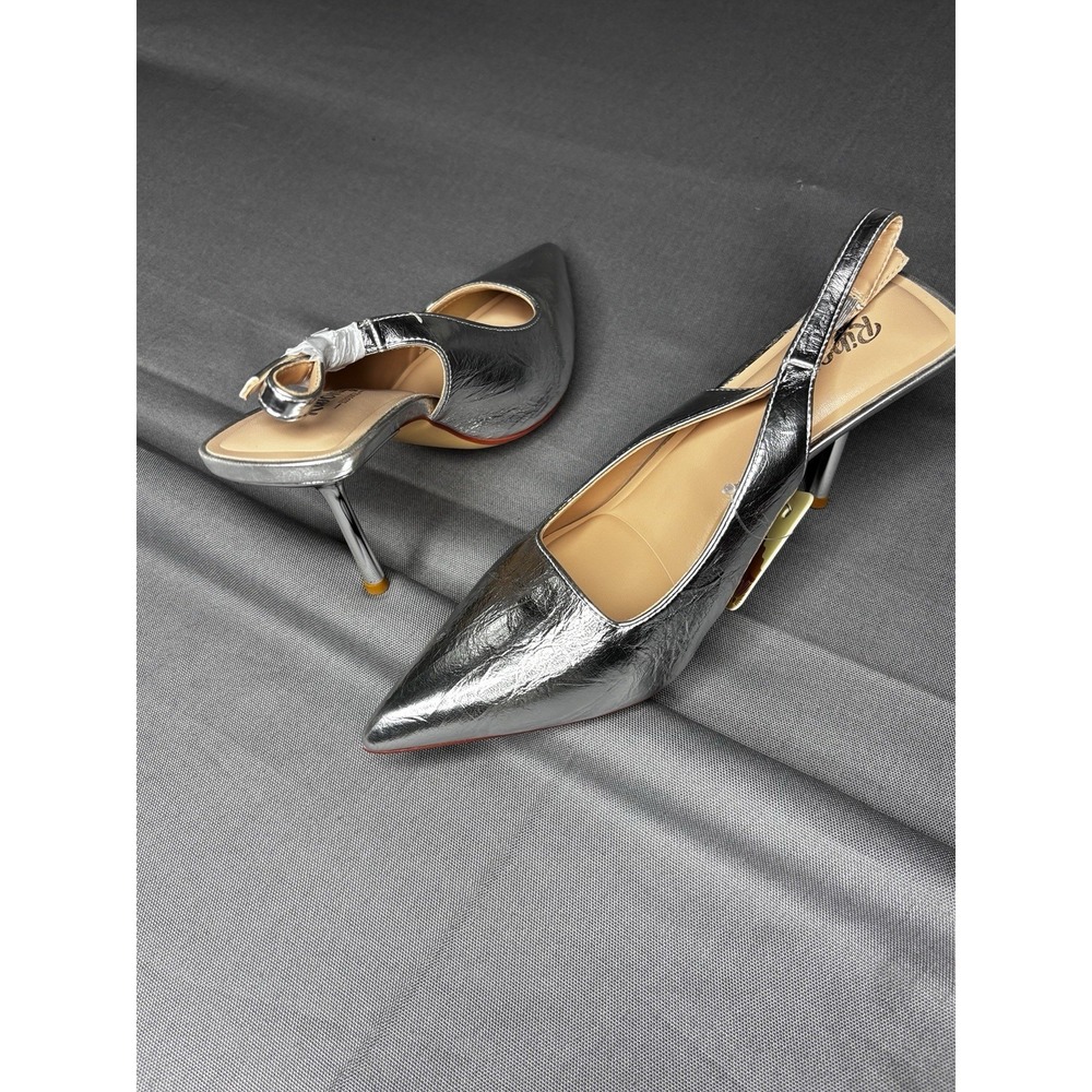 NEW RIBONGZ Silver Party Prom Shoes Size 8 - Sparkly Dressy Heels - NIB